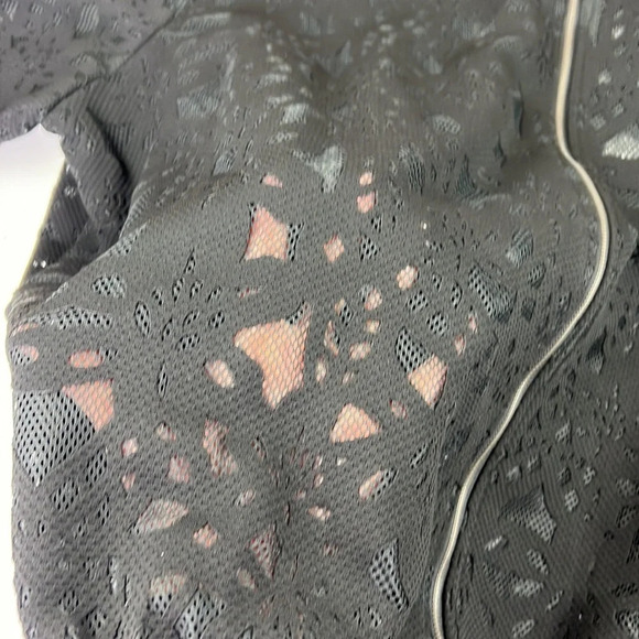 Como Black Laser Cutout Mesh Lightweight Full Zip Jacket - Picture 3 of 9
